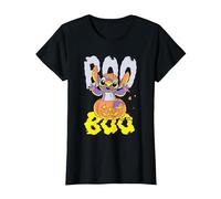 Lilo & Stitch Stitch Halloween Boo Pumpkin Camiseta, Mujer, Negro, S