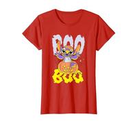 Lilo & Stitch Stitch Halloween Boo Pumpkin Camiseta, Mujer, Rojo, S