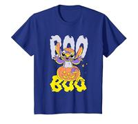 Lilo & Stitch Stitch Halloween Boo Pumpkin Camiseta, Niños, Azul Real, 4 años