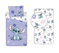 Lilo y Stitch 3 Piezas Funda Nórdica 140x200 + Funda + Bajera 100% Algodón | Funda nórdica + bajera | Algodón natural transpirable | Disney oficial | Niños | Regalo | Lavable a máquina