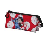 Lilo y Stitch Kiss-Estuche Portatodo Triple, Rojo, 23 x 11 cm