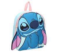 Lilo y Stitch Mochila 3D STITCH Fluffy Friends de Disney - Mochila para niños | Escuela | Guardería - Color azul rosa - Tamaño 32 x 26 x 11 cm