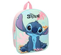 Lilo y Stitch Mochila 3D STITCH Sweet But Spacey de Disney - Mochila para niños | Escuela | Guardería - Color azul rosa - Tamaño 32 x 26 x 11 cm, multicolor, talla unica