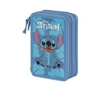 Lilo y Stitch Sit-Estuche Plumier Completo Triple, Azul, 14 x 21 cm