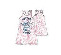 Lilo y Stitch Vestido de verano para niña con Stitch y Ángel, Tie-Dye Azul y Blanco, 100% Algodón, Rosa, 3 años