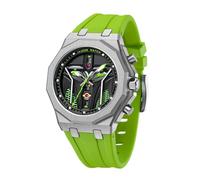 LILUOKE Relojes de pulsera para hombre, diseño luminoso, esfera grande, reloj negro de cuarzo, 30 ATM, reloj casual para hombre, regalos únicos para hombres, DT-LK9015G-02, 9015, Star Wars Mandalorian