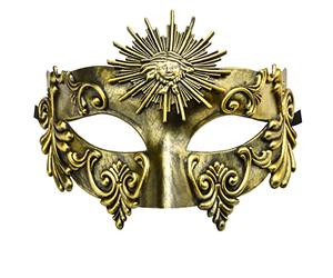 Lilwemen Máscara Veneciana de Guerrero Espartano Griego Antiguo para Hombre - Baile de Boda, Mardi Gras, Fiesta Burlesque (D-Dorado)