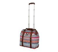 Lily Bloom Designer Under The Seat Tote Cabin Luggage Collection - 15 Inch Patterned Carry on Bag For Women - Lightweight Suitcase with 2 Rolling Spinner Wheels (Tribal Stripe)