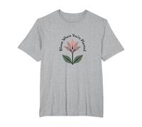 Lily Blooms: Bloom Where You'Re Planted - Cita inspiradora Camiseta, Hombre Tallas Grandes, Gris Jaspeado, 5X Alto