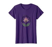 Lily Blooms: Bloom Where You'Re Planted - Cita inspiradora Camiseta, Mujer, Morado, M