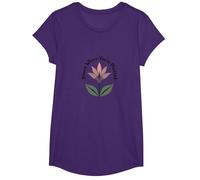 Lily Blooms: Bloom Where You'Re Planted - Cita inspiradora Camiseta, Niñas, Morado, L