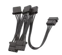 Lily Brown Cable de extensión de corriente grande de 4 pines PC IDE 1 a 5 adaptadores, cable de alimentación de 18 AWG, cable de extensión de datos para adaptador de disco duro