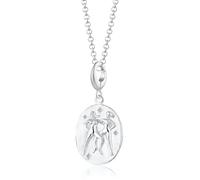 Lily Charmed - Collar con colgante de plata de ley 925 con signo del zodiaco con cadena de 45,7 cm o collar de horóscopo chapado en oro de 18 quilates, Metal