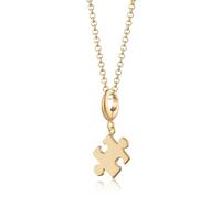 Lily Charmed - Collar con colgante de rompecabezas de plata de ley 925 con cadena de 45,7 cm o plata chapada en oro de 18 quilates, 16 inches to 18 inches, Metal