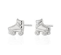 Lily Charmed - Pendientes de tuerca de plata de ley 925 o pendientes chapados en oro de 18 quilates, Metal