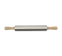 Lily cook - KP5637, Rodillo de Repostería de Madera e INOX, Utensilio de Cocina Elegante para Pastelería, Fácil de Usar, 42 cm, Diámetro 5 cm, Multicolor