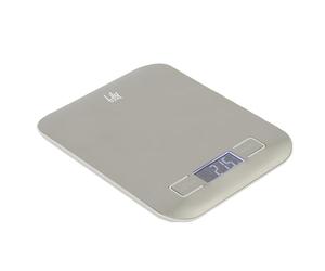 Lily cook - KU6610 Balanza de Cocina Electrónica Digital Rectangular 5kg, Precisión 1g, Función Tara, Pantalla LCD, Ultra Compacta, Acero Inoxidable, Gris, H1,8 x L14 x P18 cm
