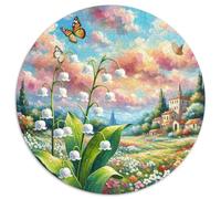 Lily del Valle Puzzle Redondo 1000 Piezas paisajes Desafío Duro Imposible Idea De Regalo para Ella O Él para Adultos Y Jóvenes 1000pcs (67.5x67.5cm)