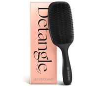 Lily England Cepillo Pelo Rizado para Desenredar y Peinar - Cepillo Pelo Antitirones para Pelo Mojado y Seco con Cerdas Flexibles - Cepillo Antirotura para Mujeres con Pelo Rizado 3c a 4c, Negro
