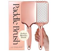 Lily England Cepillo profesional para el cabello, herramienta de desenredar y peinar para todo tipo de cabello, diseño ventilado con agarre cómodo (Oro/Blanco)