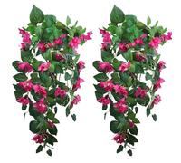 Lily Garden Planta de Vid de buganvilla de Seda, Flores Artificiales en Cascada de 34 Pulgadas, 2 Unidades (Magenta)