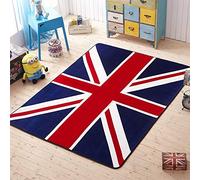 Lily&her friends -Alfombra antideslizante de terciopelo de cristal con bandera británica de Reino Unido,para sofá,cama,armario,mesa de té,silla,sala de estar,dormitorio,cocina,decoración (60x90cm)