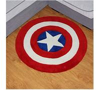 Lily&Her Friends - Alfombra Redonda de Tela de algodón y Fibra acrílica con diseño de Pentagrama de Capitán América para, Alfombra Hecha a Mano, Alfombrilla para Piso, Azul (Zafiro), Diameter: 70cm