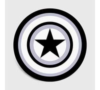 Lily&her friends - Alfombra redonda de terciopelo de cristal corto con diseño de pentagrama para dormitorio, sala de estar, ideal para habitación temática del Capitán de América, alfombra de suelo,