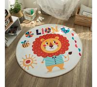 Lily&her friends - Alfombra redonda para piso, antideslizante, para niños, esterillas de yoga león Talla:160cm