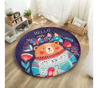 Lily&her friends - Alfombra redonda para piso, antideslizante, para niños, esterillas de yoga oso Talla:120cm