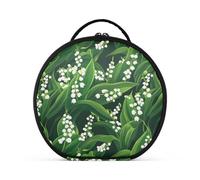 Lily of The Valley Beauty - Bolsas de maquillaje de flores de verano, verticales, independientes, capacidad portátil, bolsa de cosméticos de viaje con separadores ajustables de 11 pulgadas