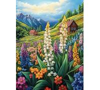Lily of The Valley en el jardín Puzzle 300 Piezas Educativo 3D Familiar Premium Hada Tale Oil Painting Dream Rompecabezas para Familia Desafío Intelectual DIY Creativo Decoración Hogar 300 PCS