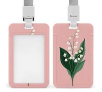 Lily of The Valley on Light Pink - Soporte retráctil para tarjetas de identificación, protector de tarjetas, placa de nombre, para trabajo, oficina, médico, enfermera