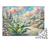 Lily of The Valley Puzzle for The Whole Family White Lilies on Street for Women, Gifts for Men Adults & Kids 38x26cm/1000pcs