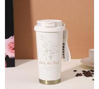 Lily of the Valley Thermol Cup - Taza térmica de acero inoxidable 316 de gran capacidad de 500 ml, café portátil de alto valor, 6 capas de temperatura, regalo artesanal