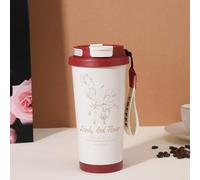 Lily of the Valley Thermol Cup - Taza térmica de acero inoxidable 316 de gran capacidad de 500 ml, café portátil de alto valor, 6 capas de temperatura, regalo artesanal