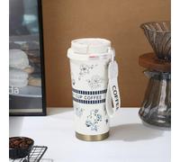 Lily of the Valley Thermol Cup - Taza térmica de acero inoxidable 316 de gran capacidad de 500 ml, café portátil de alto valor, 6 capas de temperatura, regalo artesanal