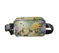 Lily - Pond Lullaby: Patitos y Mariposas Encantamiento de Moda Riñonera Bandolera para Mujeres Hombres Mini Bolso de Pecho con Correa Ajustable para Viajes Gimnasio Trabajo