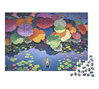 Lily Pond Puzzles 1000 Piezas Reciclable Material Impressionist Art Senior Puzzles Difícil e Imposible Challenging Educational Game for Men 38x26cm/1000pcs