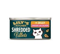 Lily’s Kitchen Comida Húmeda Natural para Gatos - Filetes de Pollo con Salmón en Gelatina, Pack 24 x 70g