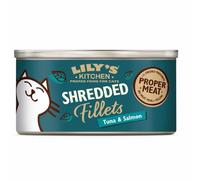 Lily’s Kitchen Elaborado con Ingredientes Naturales Lata de alimento húmedo para Gatos Fillets de atún con salmón en Caldo 70g