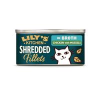 Lily’s Kitchen Filetes de Pollo con Mejillones para Gatos Adultos - Comida Húmeda Natural en Caldo, Sin Cereales (Pack 24 x 70 g)