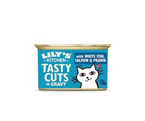 Lily’s Kitchen Made with Natural Ingredients Tasty Cuts in Gravy with White Fish, Salmon & Prawn Adult Wet Cat Food 18 x 85g