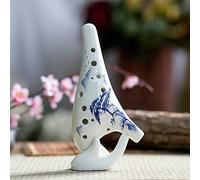 Lily & su amigos - con 12 orificios de la leyenda de zelda ocarina, con tri-force símbolo, fabricado en cerámica cocida en horno con una hermosa y durable Glaze y puro pintado a mano, Quran painting