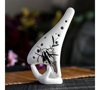 Lily & su amigos - con 12 orificios de la leyenda de zelda ocarina, con tri-force símbolo, fabricado en cerámica cocida en horno con una hermosa y durable Glaze y puro pintado a mano, Quran painting