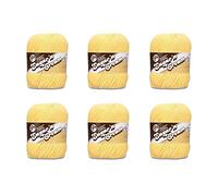 Lily Sugar'N Cream Super Size - 6 hilos amarillos (113 g/4 oz), algodón, 4 medianos (peor, 200 yardas, tejido de ganchillo)