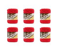 Lily Sugar'N - Hilo rojo crema - 6 unidades de 71 g/2.5 oz - algodón - 4 medianos (peinado) - 120 yardas - Tejer/ganchillo
