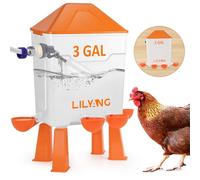 Lilyang Regadera automática para pollos de 3 galones, con control de flotador, diseño para colgar/de pie, se conecta a grifo y manguera de 3/4 pulgadas, solución de hidratación sin esfuerzo para