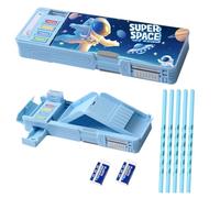 LilyBeauty Estuche multifunción desplegable para niñas y niños, con 5 lápices, 1 borrador, 1 sacapuntas y un horario, bonita caja organizadora de bolígrafos de dibujos animados, el mejor regalo para