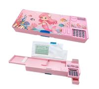 LilyBeauty Pop Up Multifunction Pencil Case with Calculator, Pencil Box with Sharpener for Girls & Boys, Magnetic Closure with Compartiments, Curriculum, Back to School Gift for Kids Teens, rosa2